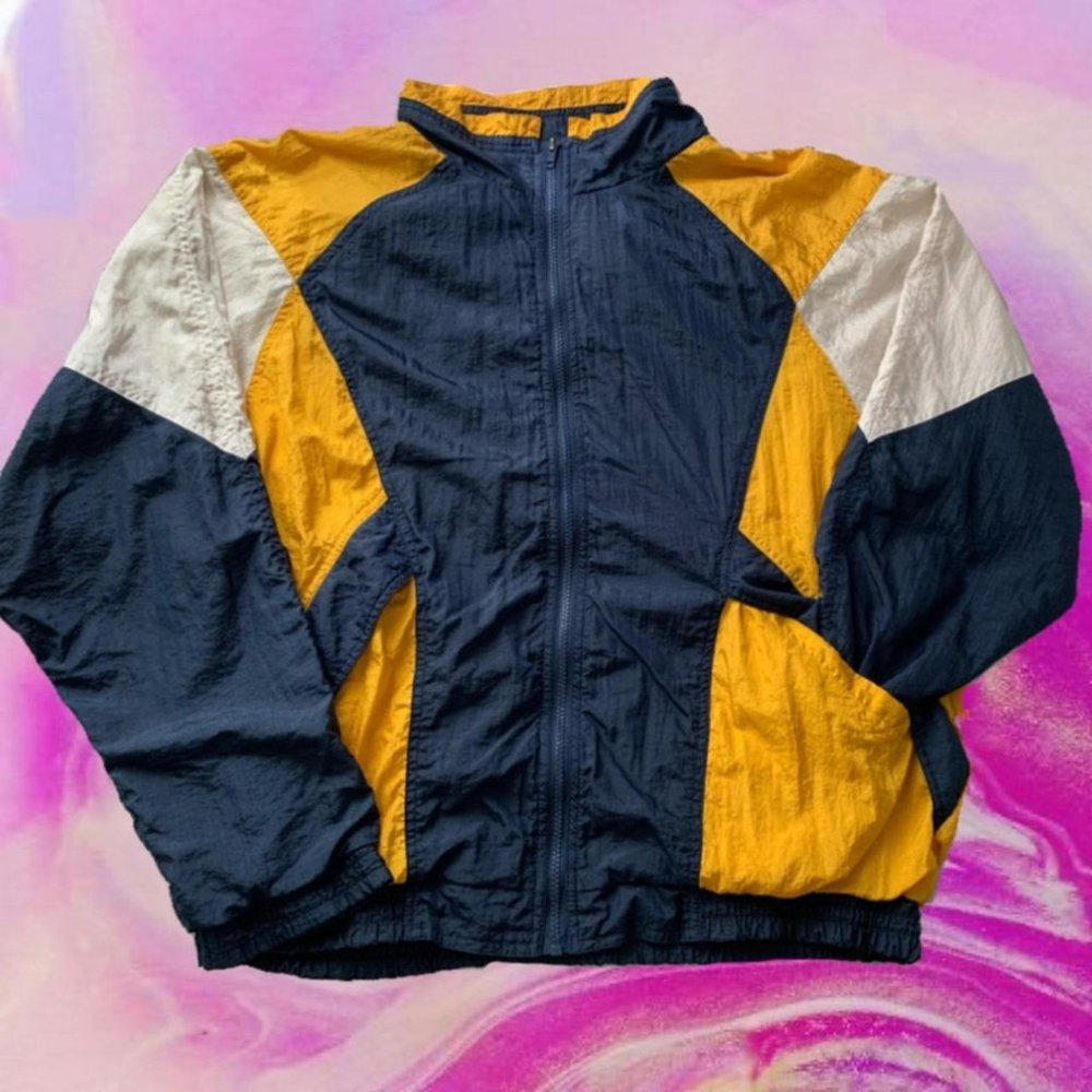 80s Retro Yellow & Blue Windbreaker